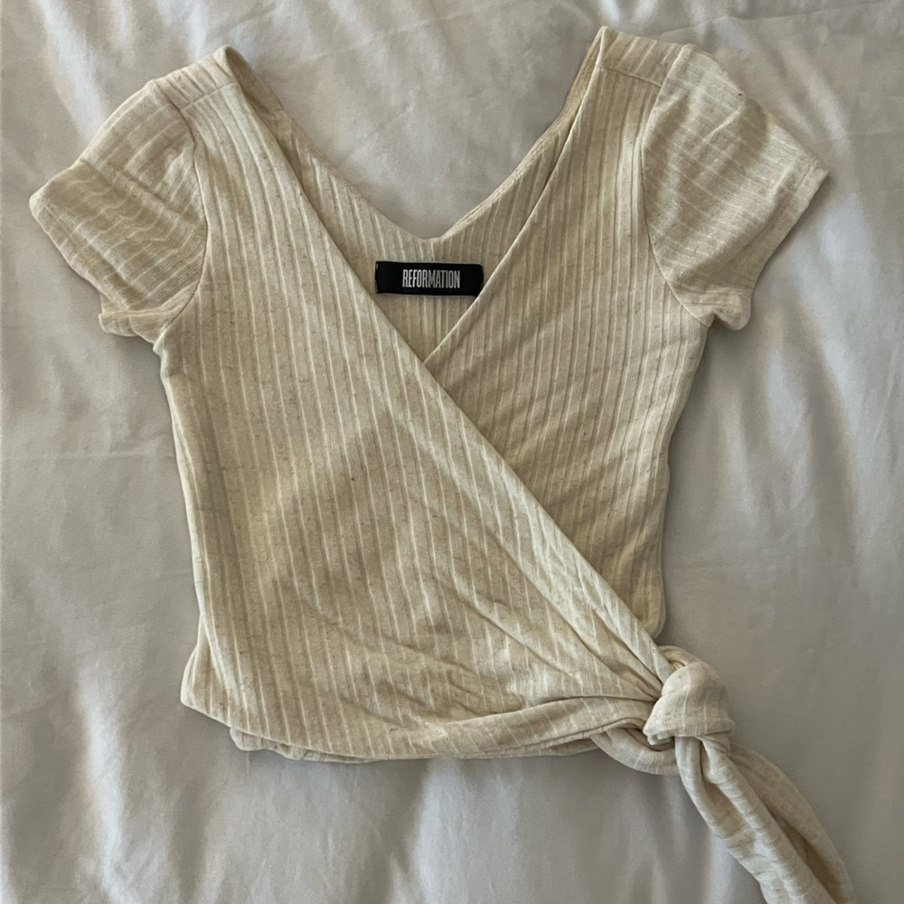 Reformation Wrap Knit Top